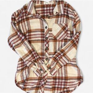 Women’s Small Oversized Buffalo Flannel shirt from Maurice’s.